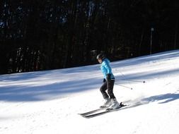 skiers ski run area skiing