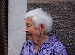 gray haired elderly woman portrait