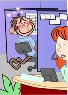 graphic image of comic office love