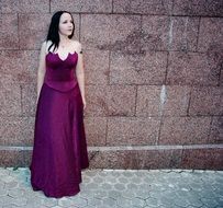 attractive girl in an elegant dress