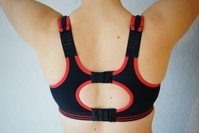 sports bra on woman, back view