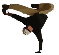 Man is dancing breakdance