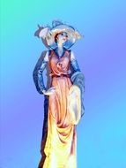 lady in vintage fashion clothes, sculpture