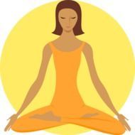 woman doing yoga exercise, illustration