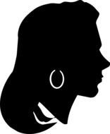female face silhouette with earrings