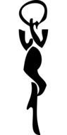 black silhouette of a woman in yoga pose