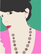 portrait of girl with beads drawing