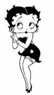 Black and white betty boop lady drawing