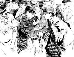 drawing of group of men