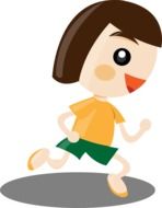 cartoon running happy girl