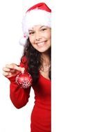 christmas claus garb happy female