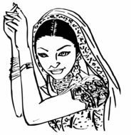 indian woman beautiful drawing