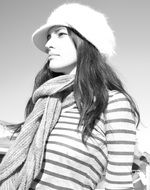 black and white portrait of a young woman