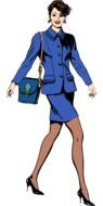 businesswoman in blue suit