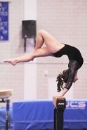 gymnastics, graceful girl on bar