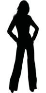 woman female figure trousers black white drawing