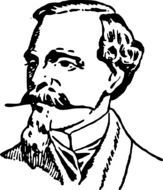 Drawing of man with mustache