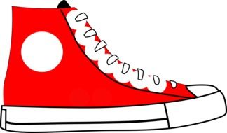 graphic image of red sports shoes