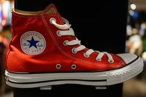 red sneaker shoelaces