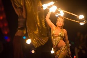 artists woman fire dancer