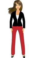 Picture of girl in red trousers