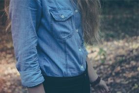 girl in denim shirt