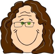 cartoon face of smiling elderly woman