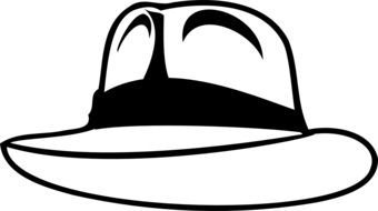 vintage male hat, fedora, illustration