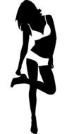 Silhouette of the woman in a bikini clipart