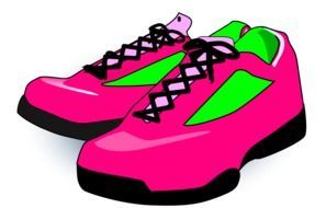 graphic image of bright pink sneakers