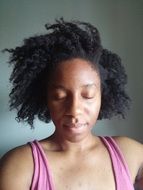 african girl making selfie