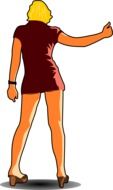 drawing of a girl in a short red dress