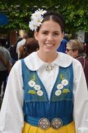 young lady in the traditional costume