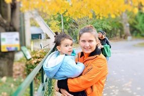 Happy woman mother with boy