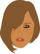 Drawing of woman with fashionable haircut