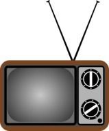 graphic image of vintage brown tv