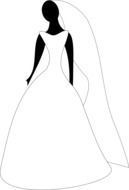 bride in wedding gown, abstract silhouette