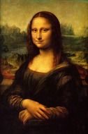 painting with mona liza in the museum