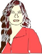 Colorful drawing of the woman with the blouse clipart