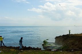 People near the sea in the Dominican Republic