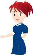 blue dress teacher drawing