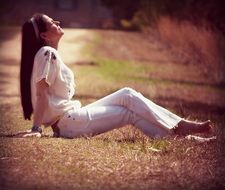 woman in the summer sun