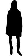 silhouette of a girl in a coat with a hood