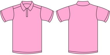 drawn two sides of pink t-shirt