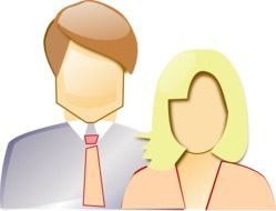 Drawing of couple with blank faces