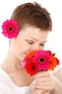woman with fresh bouquet