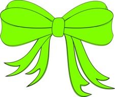 graphic image of bright green gift ribbon