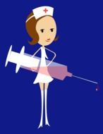 vaccination doctor nurse drawing