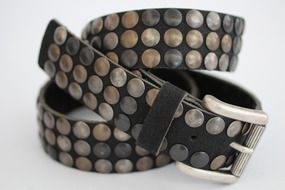 photo of a leather belt with metal rivets