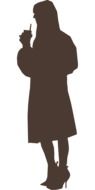 girl silhouette standing drawing